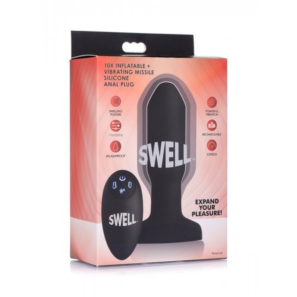 SWELL 10X SILICONE INFLATABLE & VIBRATING MISSILE ANAL PLUG