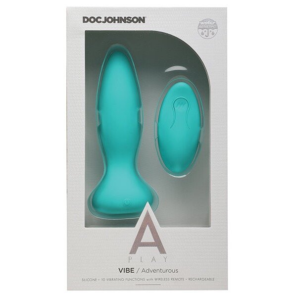 A-PLAY VIBE ADVENTUROUS ANAL PLUG RECHARGEABLE W/ REMOTE TEAL