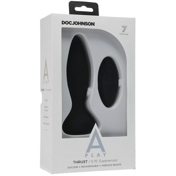 A-PLAY THRUST EXPERIENCED ANAL PLUG RECHARGEABLE W/ REMOTE BLACK