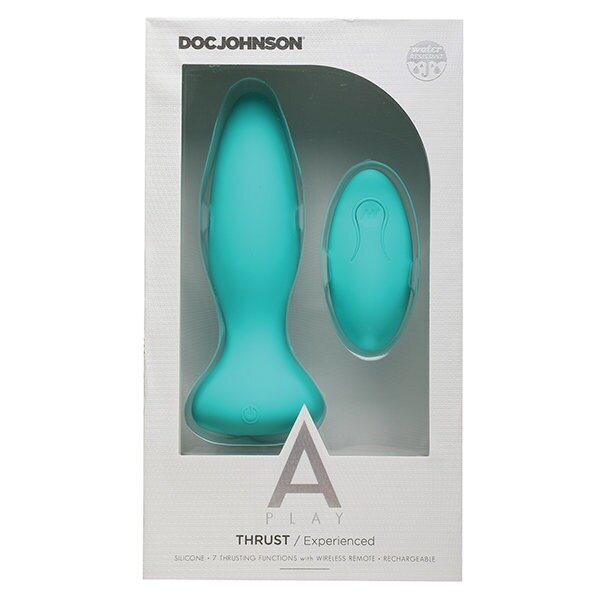 A-PLAY THRUST EXPERIENCED ANAL PLUG RECHARGEABLE W/ REMOTE TEAL