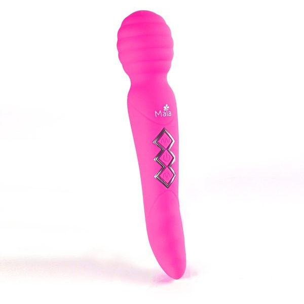 ZOE RECHARGEABLE DUAL VIBRATING WAND HOT PINK