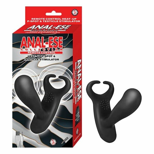 ANAL-ESE COLLECTION REMOTE CONTROL HEAT UP P SPOT & BALL STIMULATOR BLACK