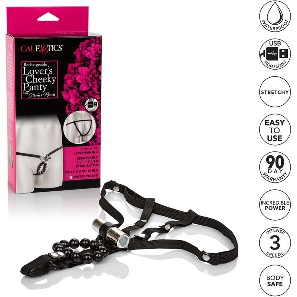 RECHARGEABLE LOVER'S CHEEKY PANTY W/ STROKER BEADS